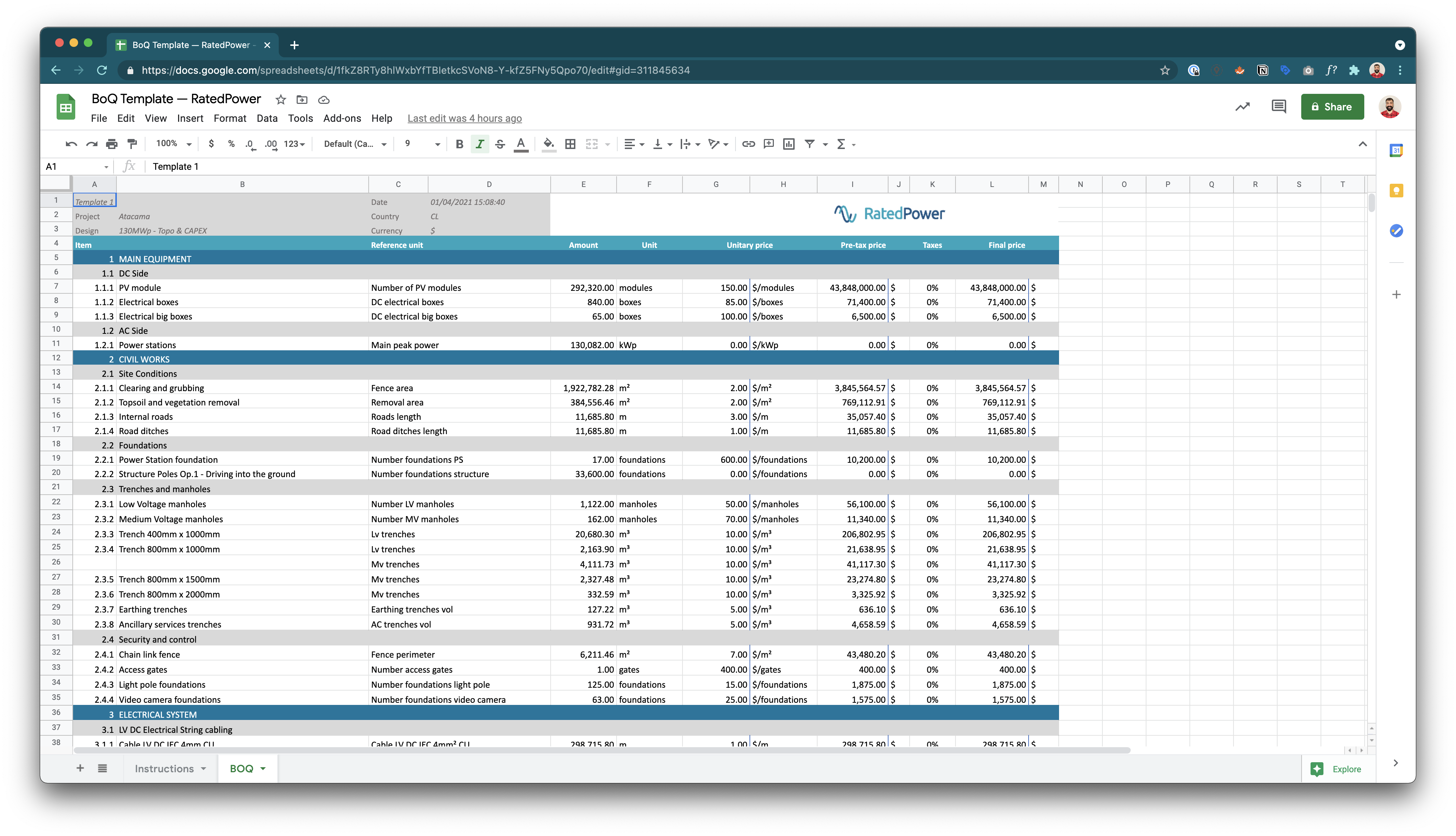 Solar power plant costs template Get your expenses on track